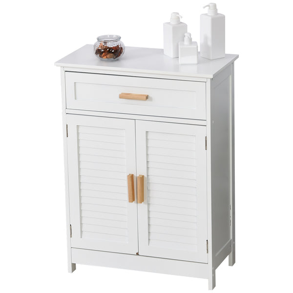online Badezimmerschrank 1 Schublade und Schrank 2 Türen 59 x 29 x 80 cm aus weißem MDF