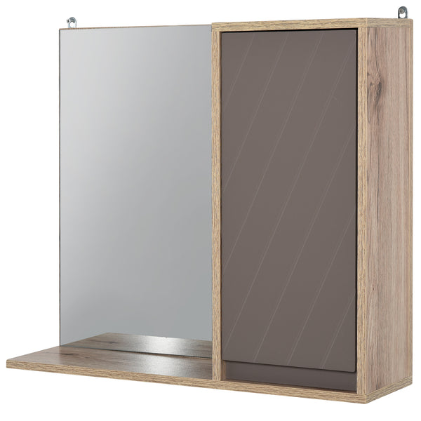 Badezimmerspiegel 1 Tür aus MDF 57x14,2x49,2 cm Grau und Eiche acquista