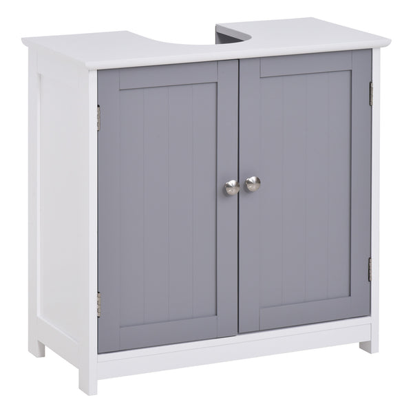 Waschbeckenunterschrank 2 Türen 60 x 30 x 60 cm aus MDF in Weiß und Grau acquista