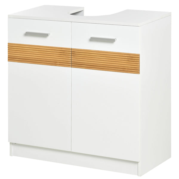 acquista Waschbeckenunterschrank 2 Türen 60 x 30 x 60,5 cm aus weißem MDF
