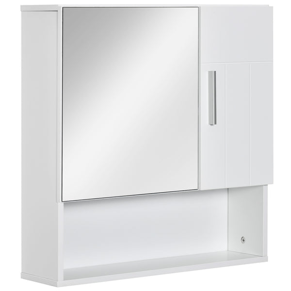 sconto Badezimmer-Spiegelschrank 2 Türen 1 Regal 54 x 15,2 x 55,3 cm in weißem Holz