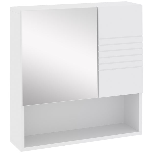 Badezimmer-Wandschrank mit Spiegel 54 x 15 x 55 cm verstellbare Regale weiß online