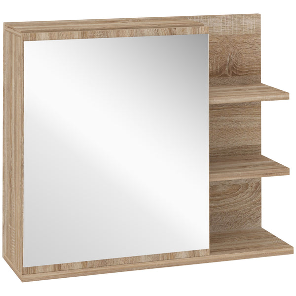Badezimmer-Wandspiegel 60 x 18 x 50 cm mit Tür und 3 Seitenregalen aus Holz acquista