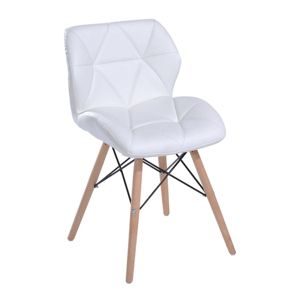 Stuhl in modernem Design mit weißem Kunstleder gepolstert 42x48x69 cm prezzo