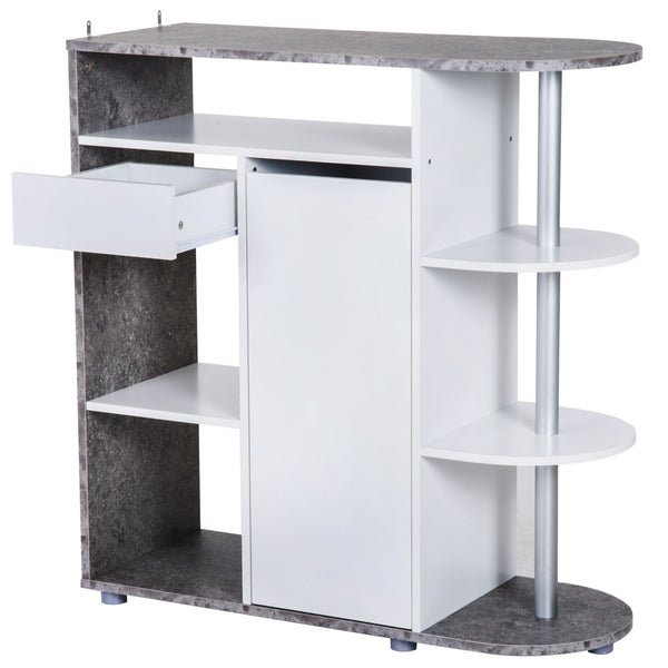 Platzsparender Küchenschrank aus grauem und weißem Holz 100 x 39,5 x 104 cm acquista