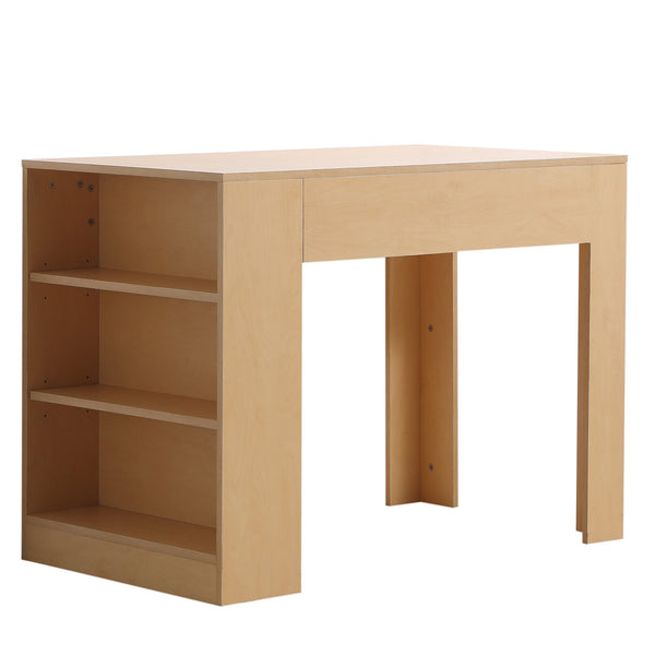 prezzo Multifunktionaler Schreibtisch mit 3 Ablagen aus Naturholz 100 x 60 x 75 cm
