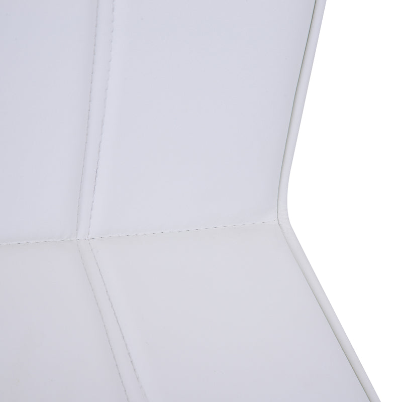 Set 2 Sedie Design Moderno in Metallo con Rivestimento in Pelle PU Bianco -5