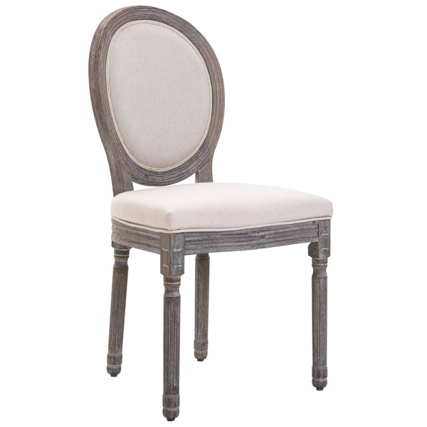 acquista Set aus 2 Holzstühlen mit weißem Leinen bezogen