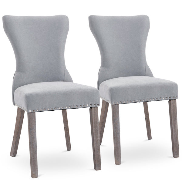 Set mit 2 gepolsterten Stühlen 45 x 66 x 92,5 cm in grauem Stoff prezzo