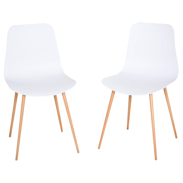 Set mit 2 Stühlen aus Polypropylen mit weißen Metallbeinen prezzo