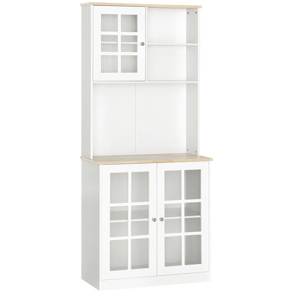 acquista Modernes Sideboard mit 2 Glasschränken 80 x 37 x 183 cm aus weißem MDF