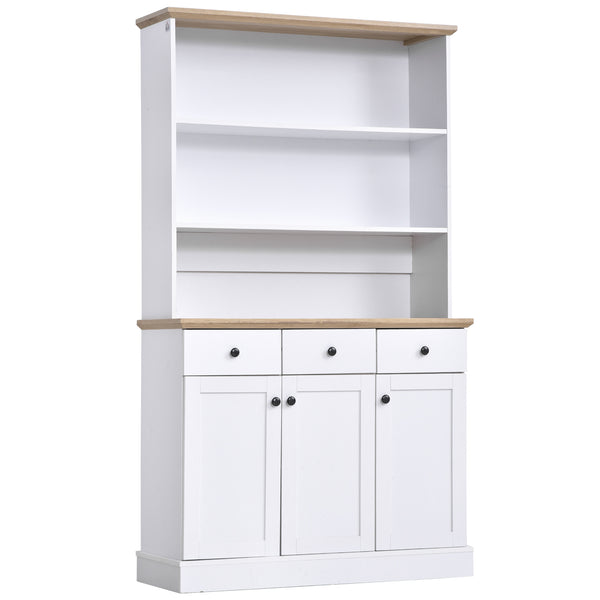 Küchenschrank Sideboard 3 Einlegeböden 3 Schubladen 3 Türen 101 x 39 x 180,5 cm Weiß sconto