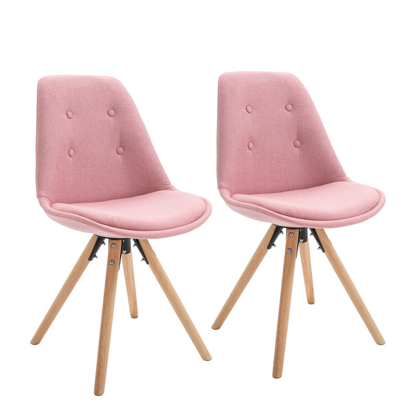 Set mit 2 gepolsterten Stühlen 48 x 56 x 87 cm in rosa Stoff acquista