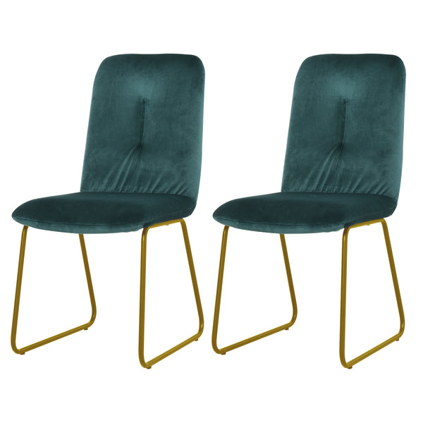 Set aus 2 gepolsterten Stühlen 44,5 x 59,5 x 91 cm in grünem Flanell online
