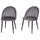 Set mit 2 gepolsterten Stühlen 50 x 54 x 79 cm in grauem Samt