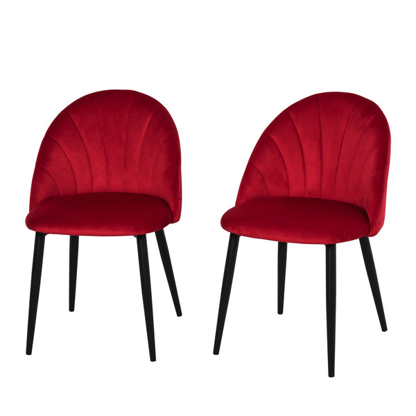 online Set mit 2 gepolsterten Stühlen 50 x 54 x 79 cm in rotem Samt
