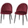 Set mit 2 gepolsterten Stühlen 50 x 54 x 79 cm in Burgunderrotem Samt