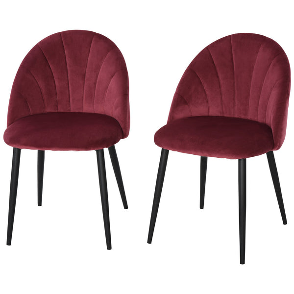 Set mit 2 gepolsterten Stühlen 50 x 54 x 79 cm in Burgunderrotem Samt online