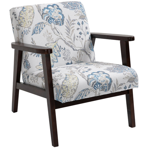 prezzo Gepolsterter Sessel 68,5x78,5x75 cm aus Holz und Kissen mit Blumenmuster