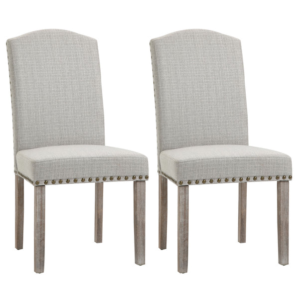 Set aus 2 gepolsterten Stühlen 51 x 64 x 99,5 cm in hellgrauem Stoff prezzo
