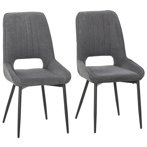 prezzo Set aus 2 gepolsterten Stühlen 59,5 x 50,5 x 92 cm in grauem Stoff