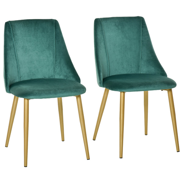 online Set aus 2 gepolsterten Stühlen 50 x 56,5 x 85 cm in grünem Stoff