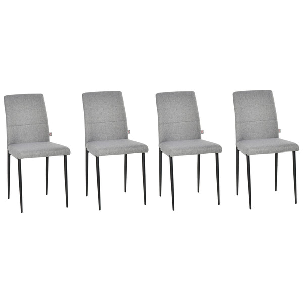 Set mit 4 gepolsterten Stühlen 41,5 x 54,5 x 87 cm in grauem Stoff acquista