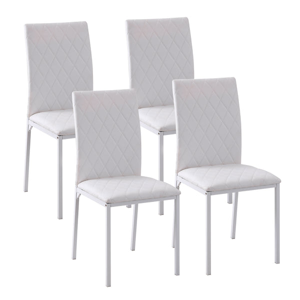 Set mit 4 gepolsterten Stühlen 41 x 50 x 91 cm in weißem Kunstleder prezzo