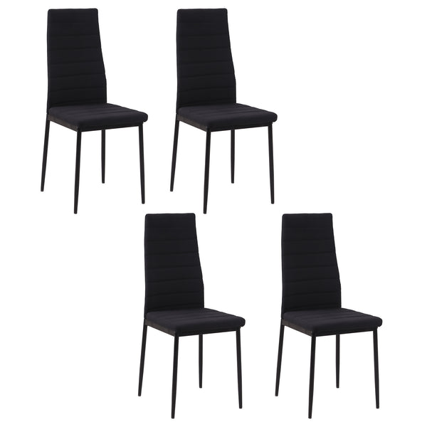 Set mit 4 Stühlen 41 x 50 x 97 cm in schwarzem Stoff prezzo