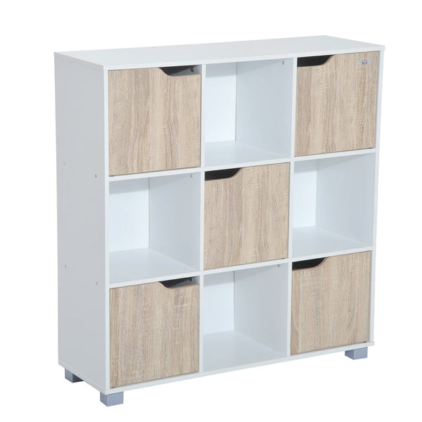 Bücherregal Bücherregal mit 9 Fächern Weiß und Eiche 89,5 x 30 x 93 cm acquista
