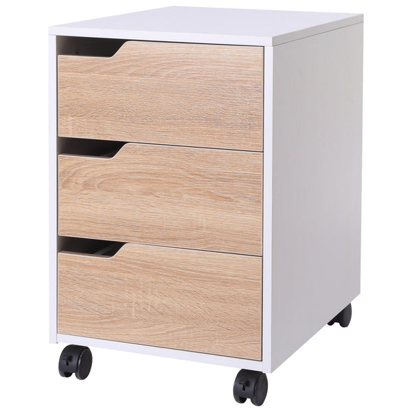 Bürokommode mit Rollen 3 Schubladen 40x50x57,5 cm Weiß online