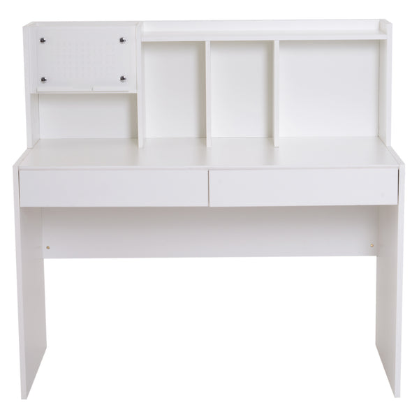 prezzo Schreibtisch aus Holz 5 Fächer und 2 Schubladen Weiß 120x60x115 cm