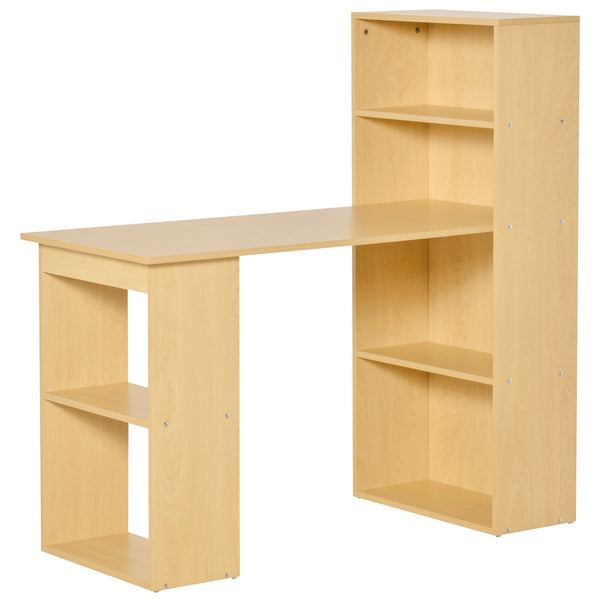 acquista Schreibtisch mit Regalen Bücherregal aus Naturholz 120x55x120 cm