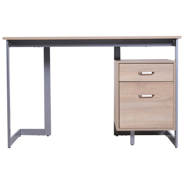 prezzo Schreibtisch mit 2 Schubladen aus Holz und Stahl 120x58x76 cm