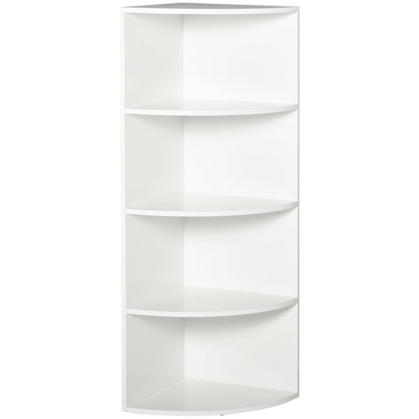 acquista Wand- und Wand-Eckregal mit 4 weißen Holzregalen 39,5 x 39,5 x 120 cm