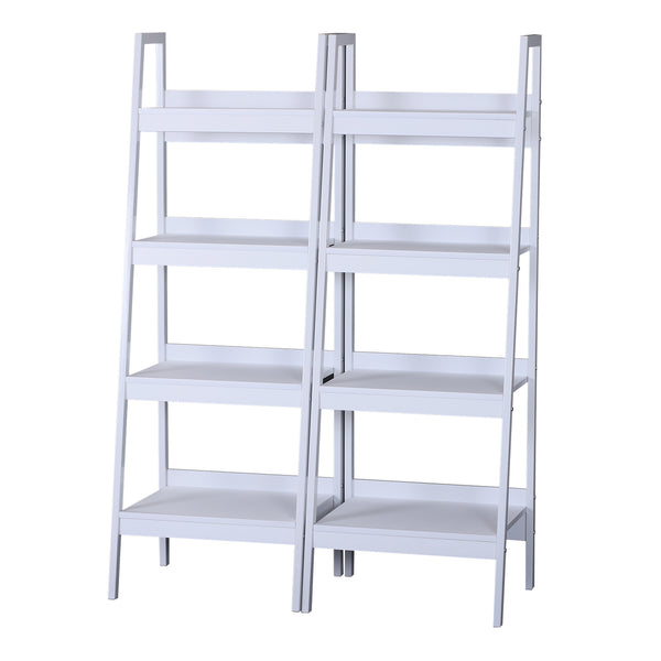 prezzo Leiter-Bücherregal aus weißem modularem Holz 52x45x148 cm
