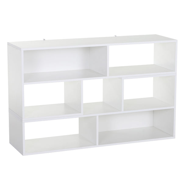 online Platzsparendes Bücherregal für Wohnzimmer aus Holz 120-165 x 35 x 50 cm Weiß
