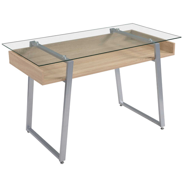 Schreibtisch-PC-Halter 120 x 60 x 74,5 cm aus Stahlholz und Glasplatte online