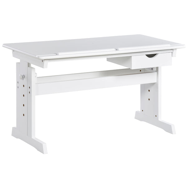 prezzo Schreibtisch mit neigbarer Ablage und verstellbarer Höhe aus MDF 109 x 55 x 63,6 cm Weiß