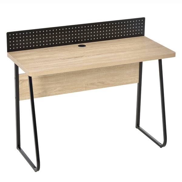 Schreibtisch mit Kabelloch 110x48x90 cm aus Holz und schwarzem Metall online