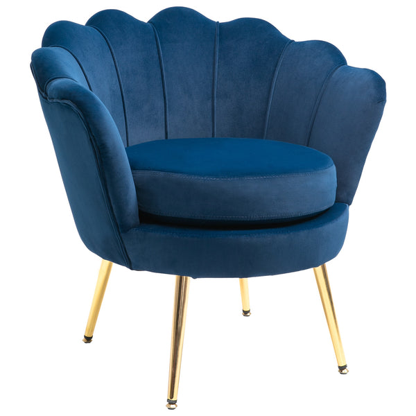 Gepolsterter Sessel 76x67x74 cm in blauem Samtstoff prezzo