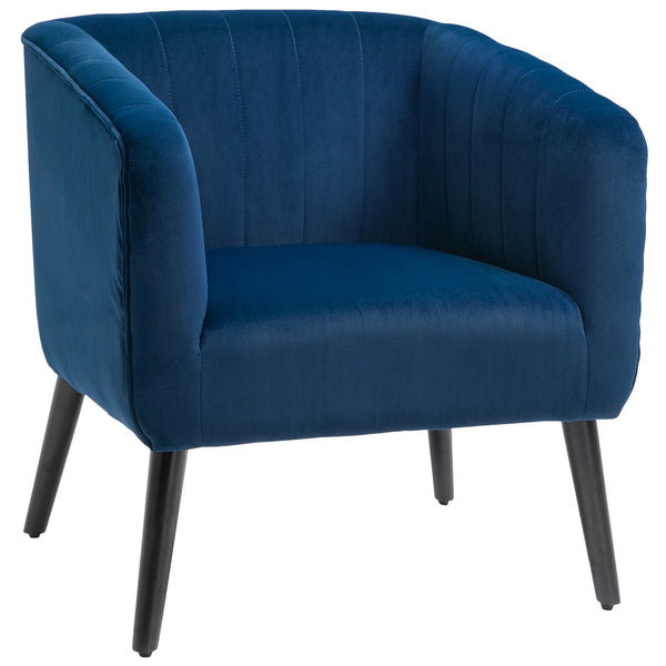 sconto Gepolsterter Sessel 71x49x94 cm in blauem Samtstoff