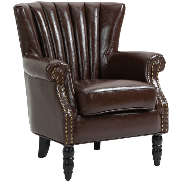 prezzo Gepolsterter Vintage-Sessel 73 x 76 x 89 cm in braunem Kunstleder