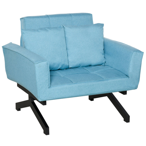 Umwandelbarer Sessel Bett Polsterung aus Polyester Polsterung aus hellblauem Polyester acquista