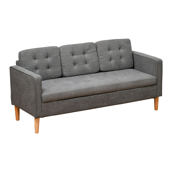 3-Sitzer-Sofa 166,5 x 62 x 82 cm in grauem Stoff sconto