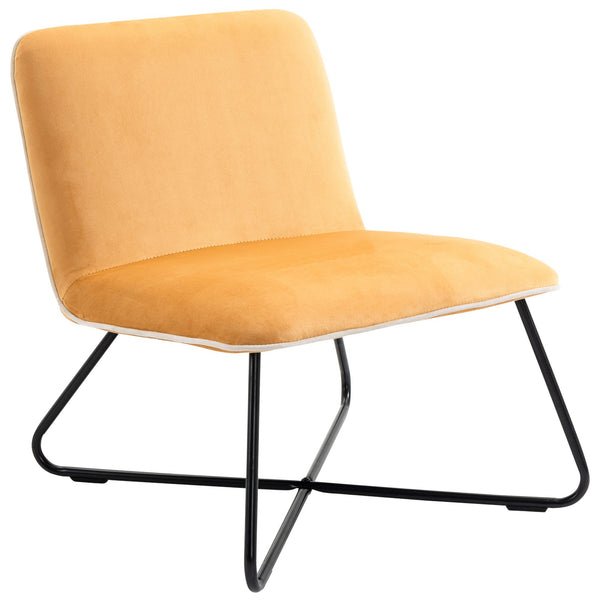 online Gepolsterter Sessel 55x69x68 cm in gelbem Samt