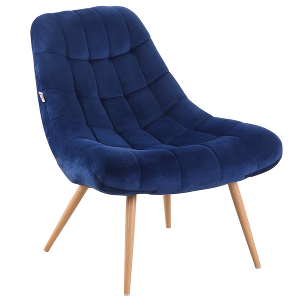 Gepolsterter Sessel 76x87x82 cm in blauem Samtstoff acquista