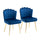 Set mit 2 gepolsterten Stühlen 57 x 58 x 88 cm in Stoff mit blauem Samteffekt