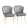 Set mit 2 gepolsterten Stühlen 57 x 58 x 88 cm in grauem Stoff mit Samteffekt