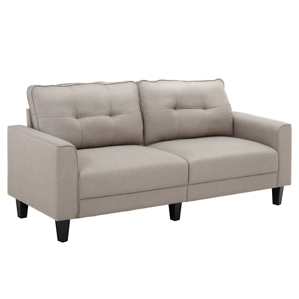 sconto 2-Sitzer-Sofa 202 x 72 x 91 cm aus beigem Stoff in Leinenoptik